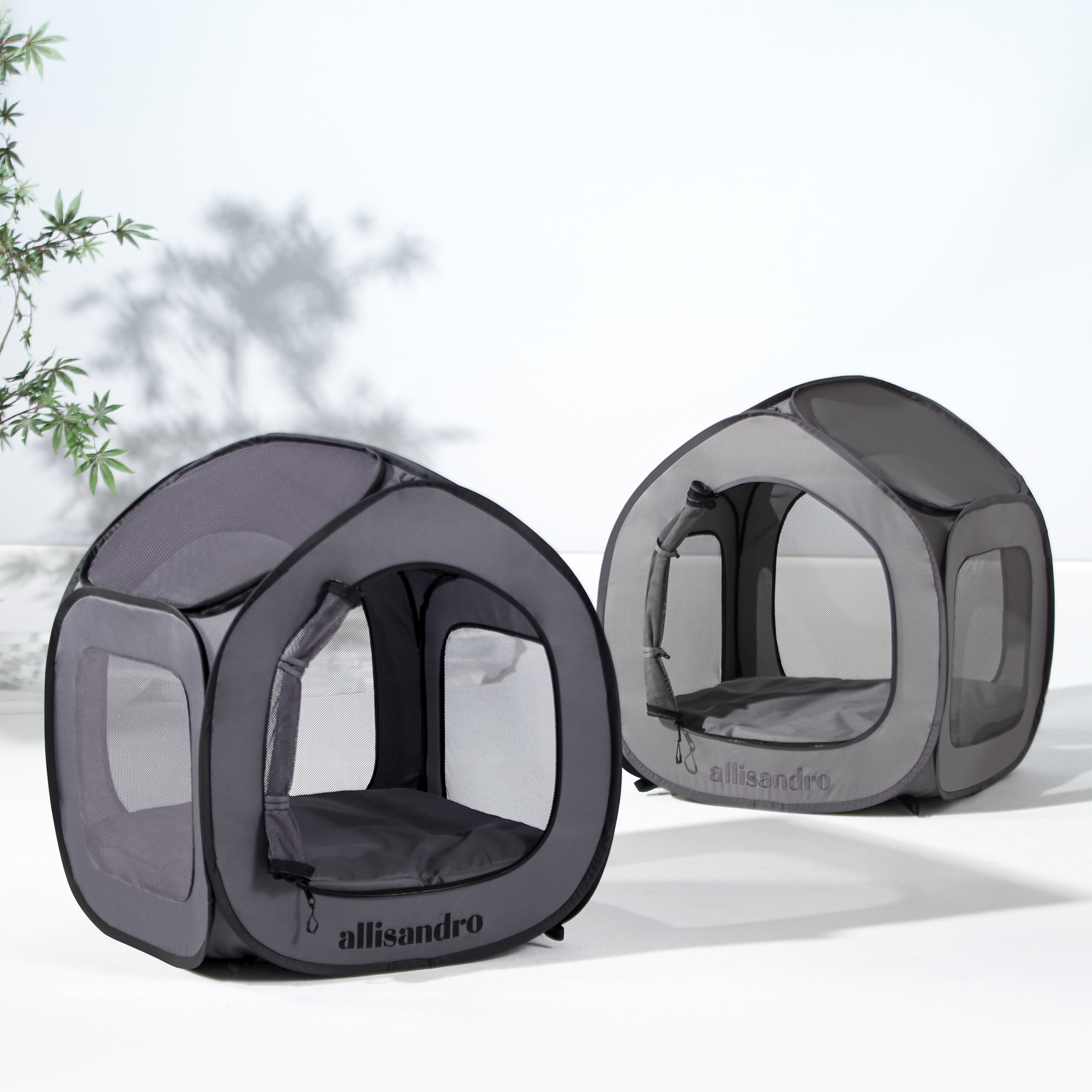 pup tent for dogs Allisandro Pop up Steel Mesh Exercise Dog Playpen, Medium, Dark Grey