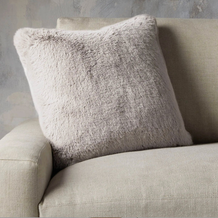 Allisandro 20"x20" Vegan Faux Fur Chinchilla Throw Pillow