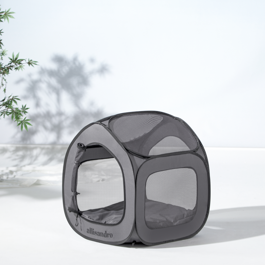 pop up pet tent Allisandro Pop up Steel Mesh Exercise Dog Playpen, Medium, Dark Grey
