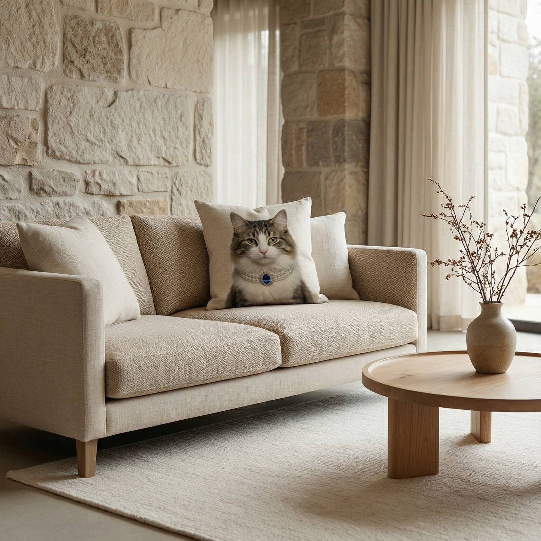 NeoAnimo Signature Custom Pet Portrait Pillow - A Timeless Home Art Collection