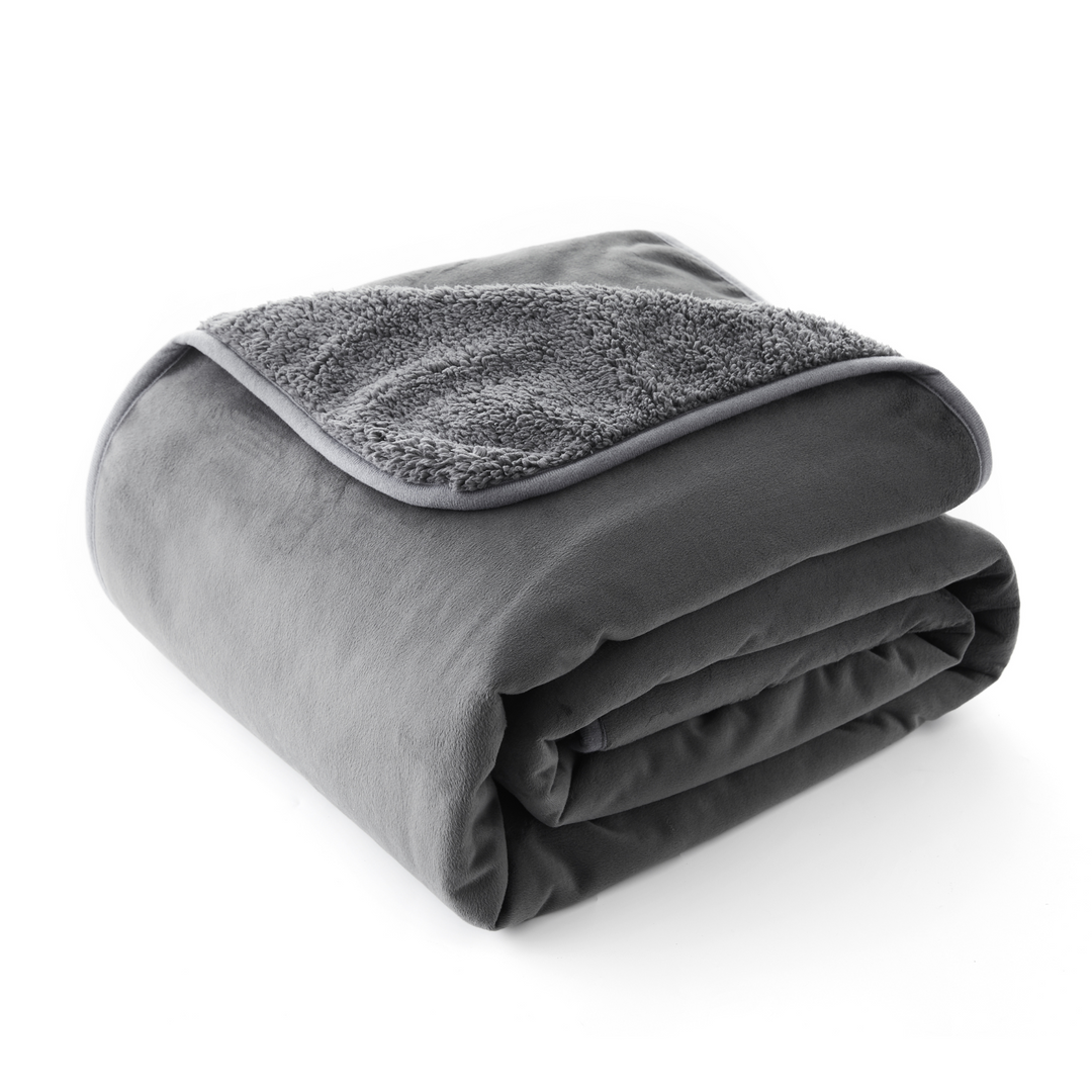 Grey Sherpa Waterproof Leakproof Dog Blanket by allisandro