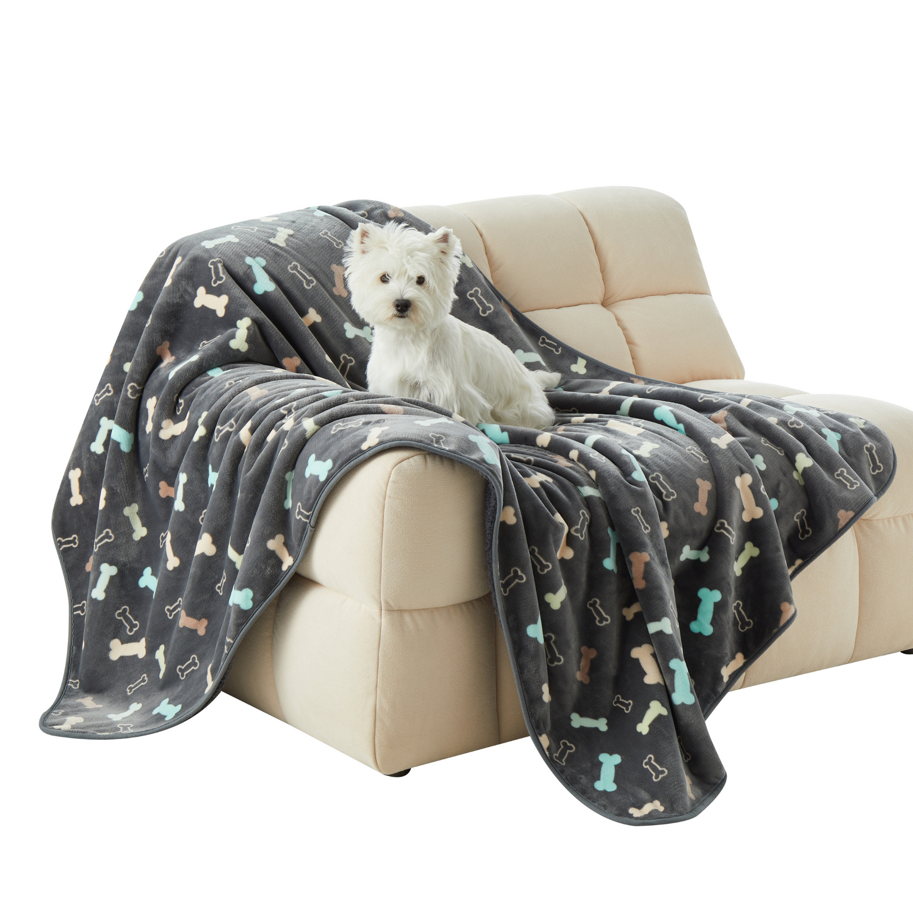 XINSOURCE 2 Pack Large Pet Blanket - Soft Sherpa Fleece Throw For Dogs & Cats (32x40 Inch, Beige)